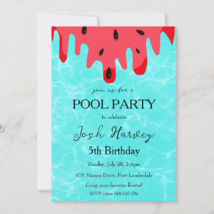 invitation anniversaire de la fête de la piscine d