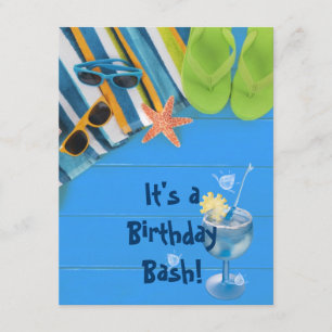 Invitation Anniversaire de la fête de la piscine de Bash