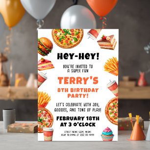 Invitation Anniversaire de la fête de la pizza savoureuse