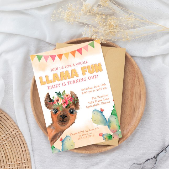 Invitation Anniversaire de la fête de Llama (Créateur téléchargé)