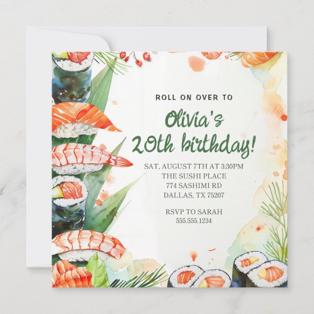 Invitation Anniversaire de la fête du Sushi (Devant)