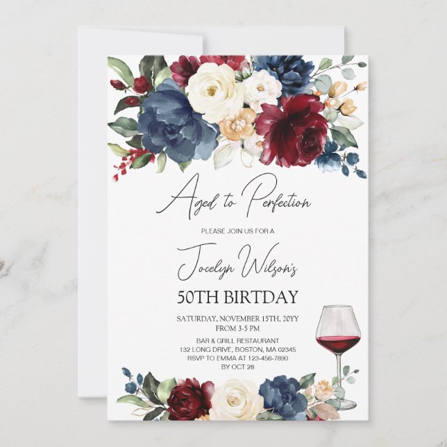 Invitation Anniversaire de la fête du vin adulte (Devant)