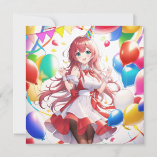 Invitation Anniversaire de la fille Anime