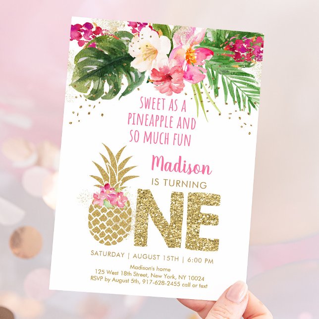 Invitation Anniversaire de la flore tropicale de l'ananas (Créateur téléchargé)