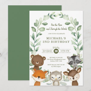 Invitation Anniversaire de la forêt de Whimsical
