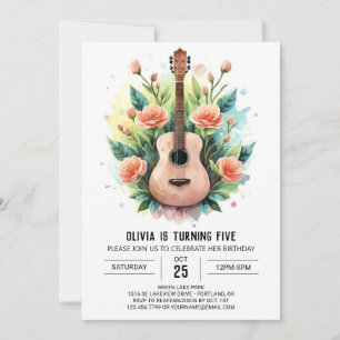 Invitation Anniversaire de la guitare de ballade acoustique e