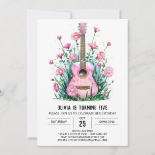 Invitation Anniversaire de la guitare du musicien acoustique