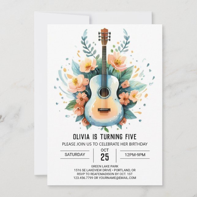 Invitation Anniversaire de la guitare ludique (Devant)