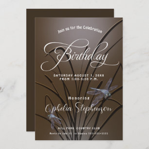 Invitation Anniversaire de la libellule mocha douce