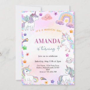 Invitation Anniversaire de la licorne magique