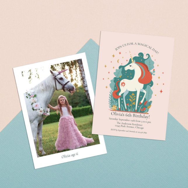 Invitation Anniversaire de la licorne magique (Créateur téléchargé)