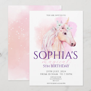 Invitation Anniversaire de la licorne magique Arc 