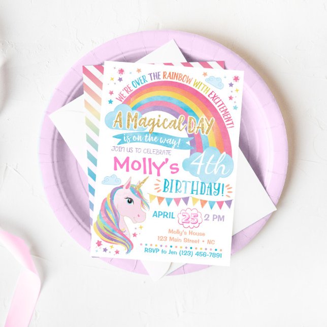 Invitation Anniversaire de la licorne magique Invi (Créateur téléchargé)