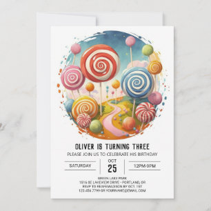 Invitation Anniversaire de la Lollipop pour enfants