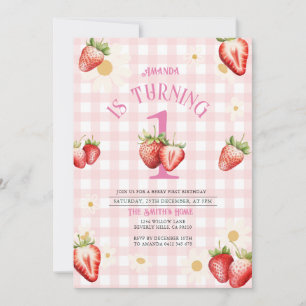 Invitation Anniversaire de la marguerite rose et rouge aux fr