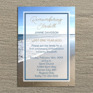 Invitation Anniversaire de la mort Belle Plage