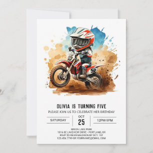 Invitation Anniversaire de la moto Boho simple