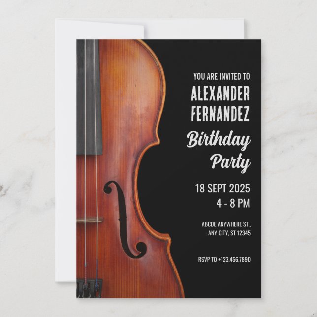 Invitation Anniversaire de la musique violon (Devant)