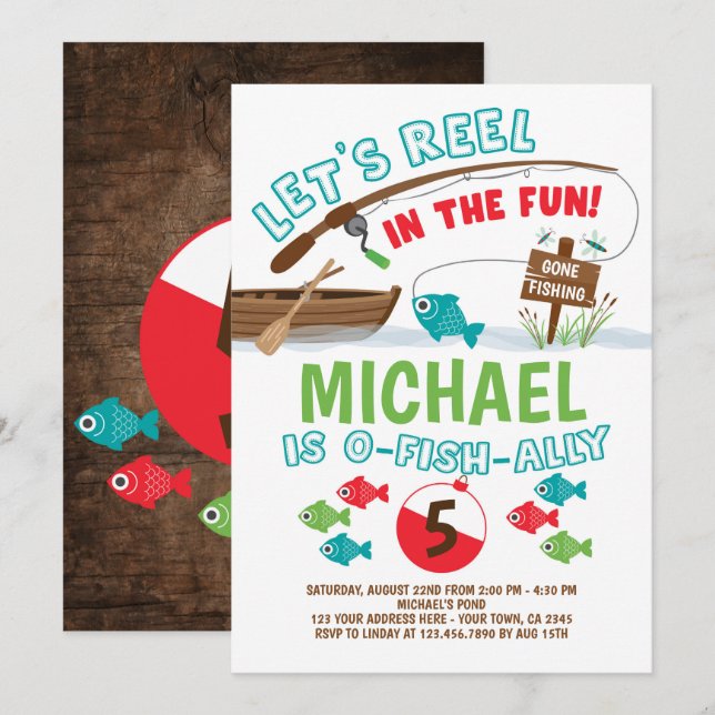 Invitation Anniversaire de la pêche (Devant / Derrière)