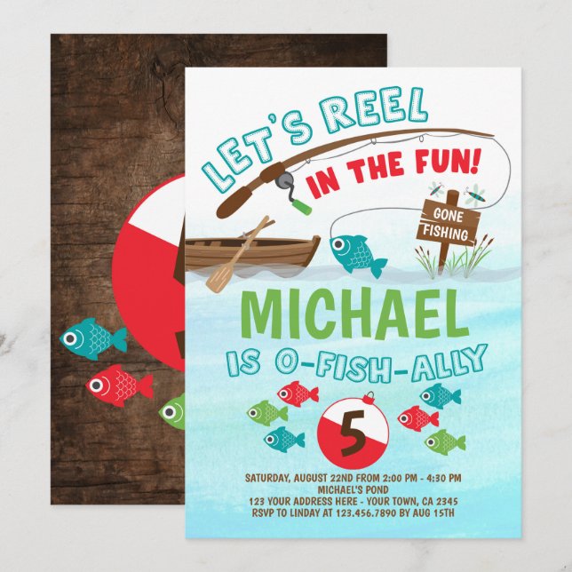 Invitation Anniversaire de la pêche (Devant / Derrière)