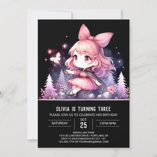 Invitation Anniversaire de la petite maîtresse (Devant)