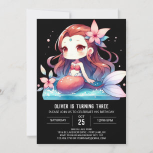 Invitation Anniversaire de la petite sirène enchantée