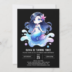 Invitation Anniversaire de la petite sirène sous-marine