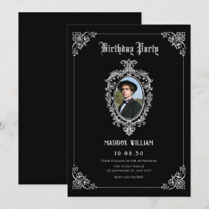 Invitation Anniversaire de la photo gothique noire classique