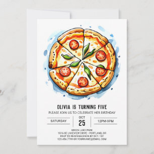 Invitation Anniversaire de la pizza numérique enchantée