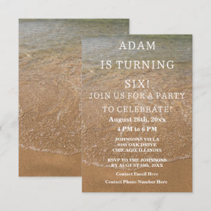 Invitation Anniversaire de la plage Nautique Personnalisé ten