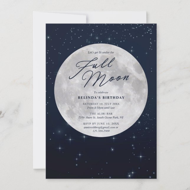 Invitation Anniversaire de la pleine lune (Devant)