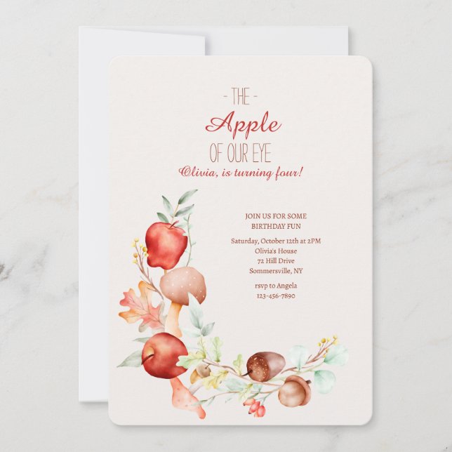 Invitation Anniversaire de la pomme (Devant)
