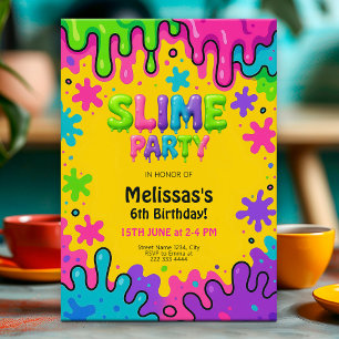 Invitation Anniversaire de la Slime Party pour enfants, do-it