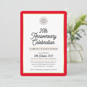 Invitation ANNIVERSAIRE DE LA SOCIÉTÉ affaires moderne rouge 