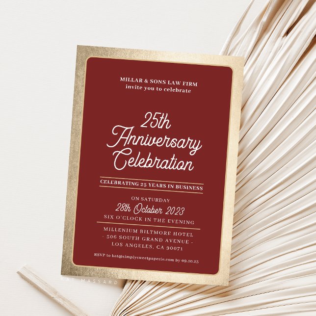 Invitation ANNIVERSAIRE DE LA SOCIÉTÉ marron d'affaires moder (Créateur téléchargé)