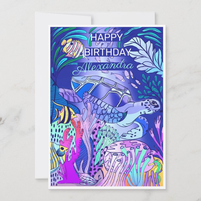 Invitation Anniversaire de la tortue sous-marine  (Devant)