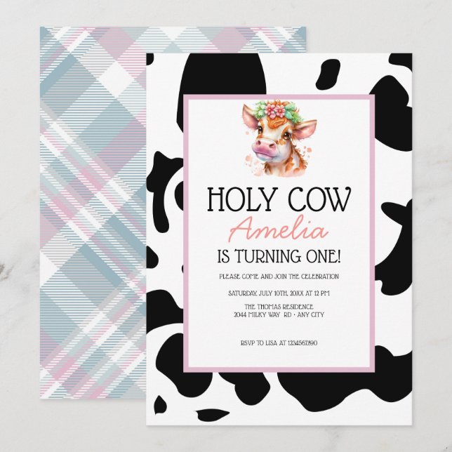 Invitation Anniversaire de la vache (Devant / Derrière)