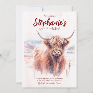 Invitation Anniversaire de la vache Highland