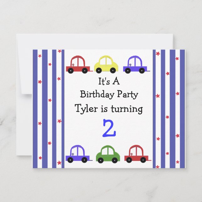 Invitation Anniversaire De La Voiture De Course Cu (Devant)