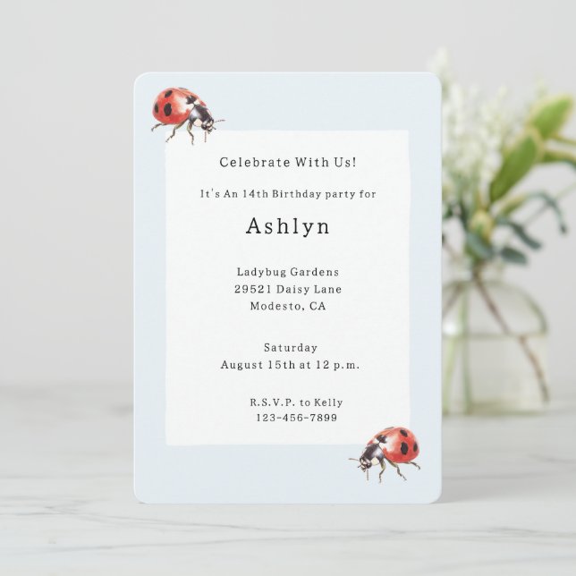 Invitation Anniversaire de Ladybugs (Debout devant)