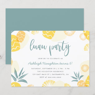 Invitation Anniversaire de l'ananas jaune mignon Luau
