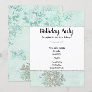 INVITATION ANNIVERSAIRE DE L'AQUA VERT BLEU D'ARGENT