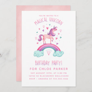 Invitation Anniversaire de l'Arc-en-ciel Unicorn
