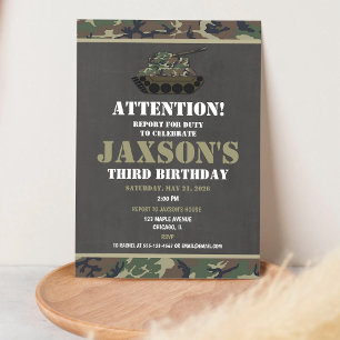 Invitation Anniversaire de l'armée Camo