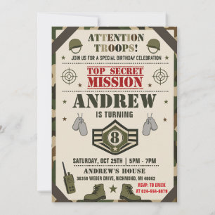 Invitation Anniversaire de l'armée personnelle