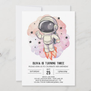 Invitation Anniversaire de l'astronaute de l'Odyssée de la fu