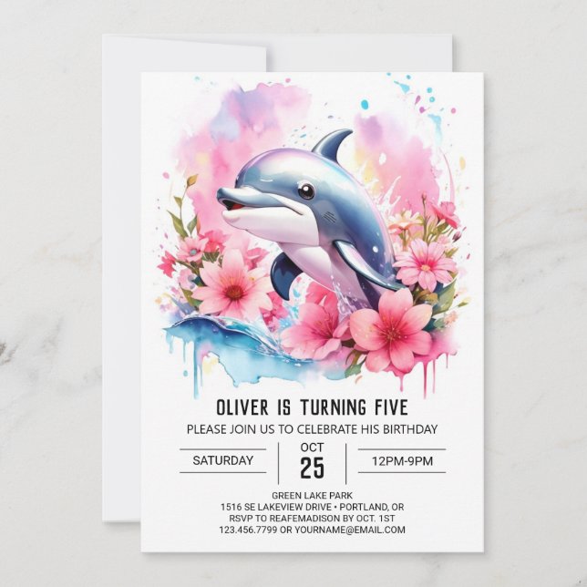 Invitation Anniversaire de l'aventure Whimsical Ocean de Dolp (Devant)