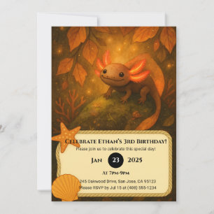 Invitation Anniversaire de l'Axolotl de la Forêt d'Automne