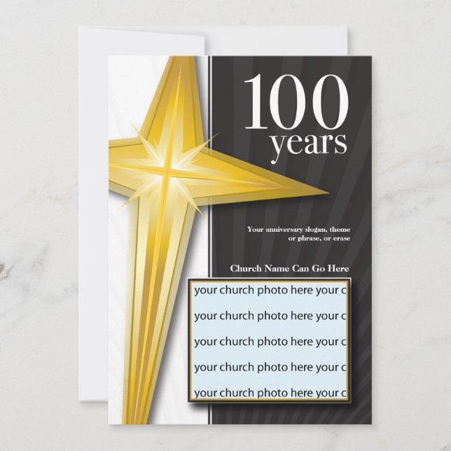 Invitation Anniversaire de l'église sur mesure de 100 ans (Devant)