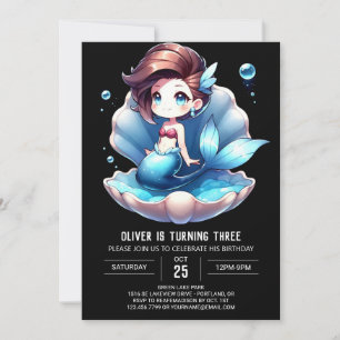 Invitation Anniversaire de l'élégante petite sirène